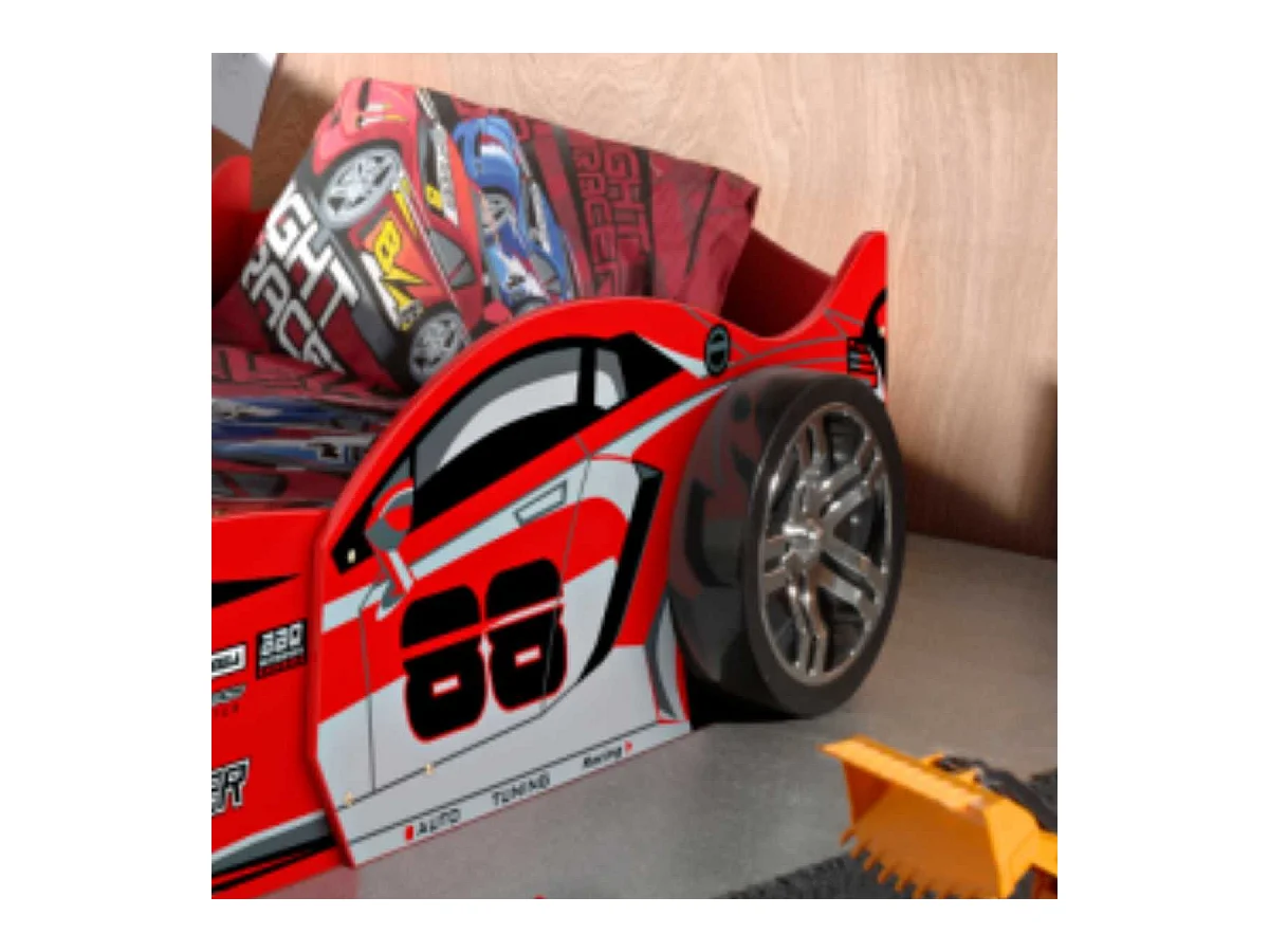 Lit Voiture de Course 90x200cm rouge - FORMULA RED