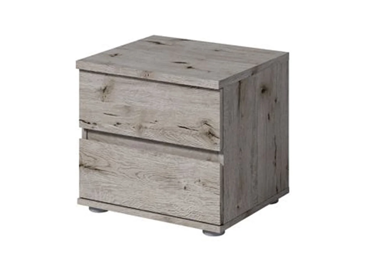 Lote de 2 mesas de cabeceira VELTIS – 2 gavetas – L46 x H43 cm – Cor carvalho Wellington