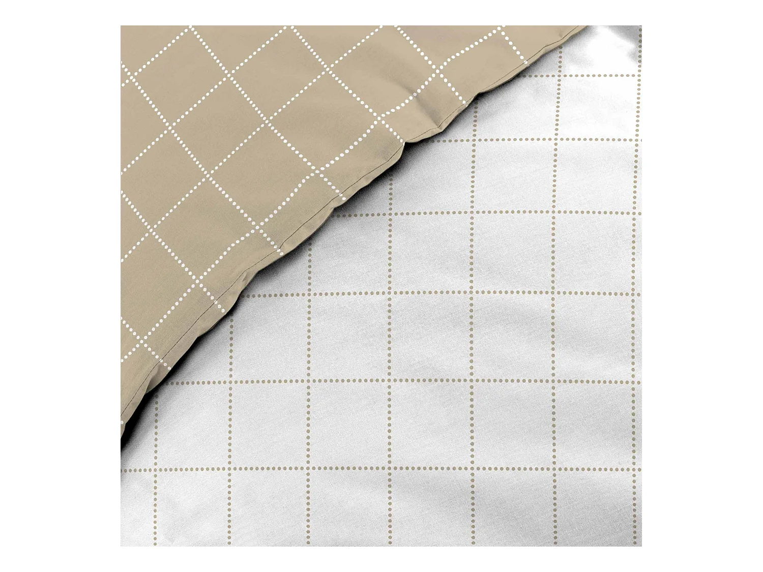 Parure de lit réversible 200x200 coton carreaux Douceur d'Intérieur Cadria