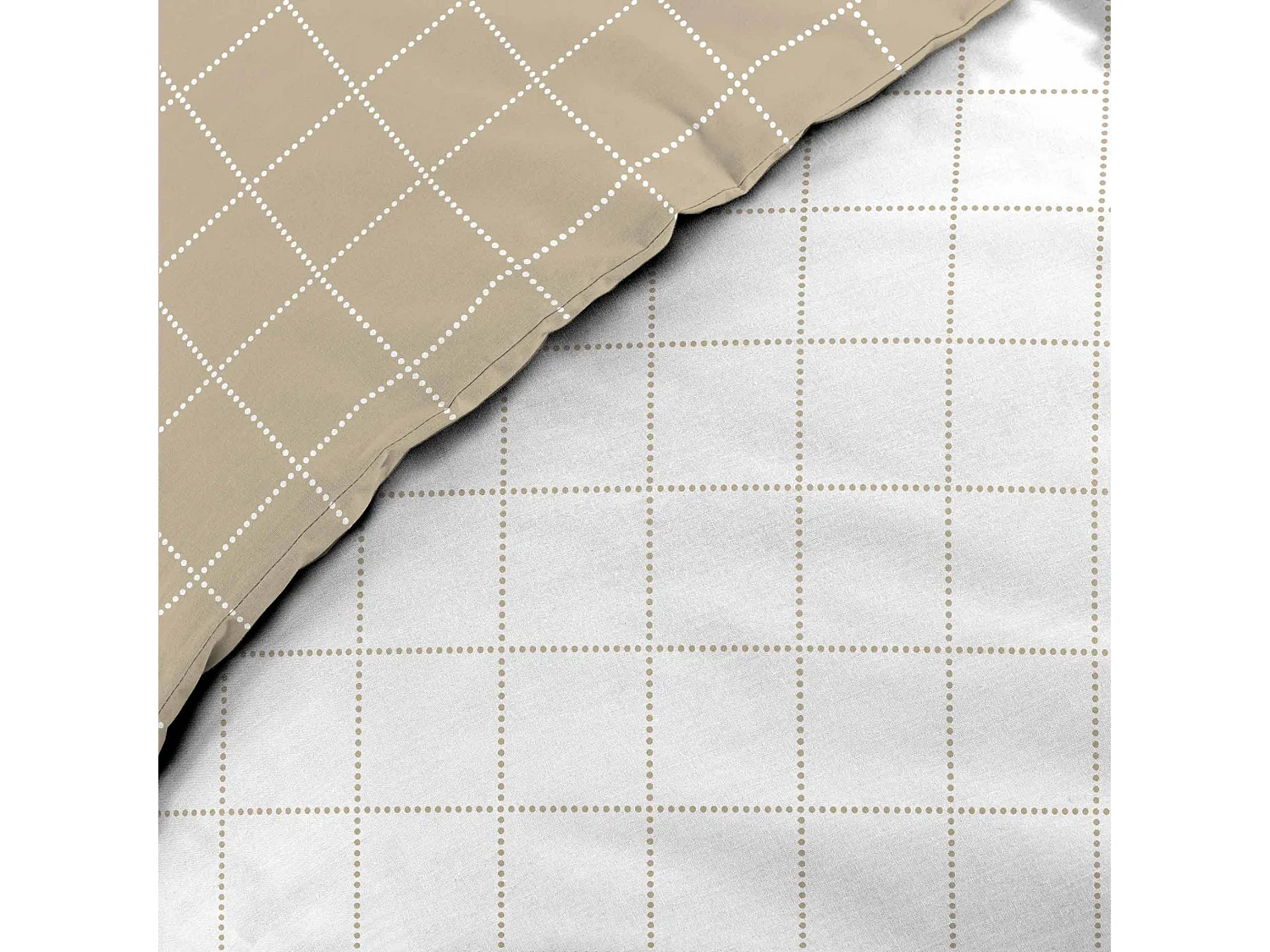 Parure de lit réversible 200x200 coton carreaux Douceur d'Intérieur Cadria