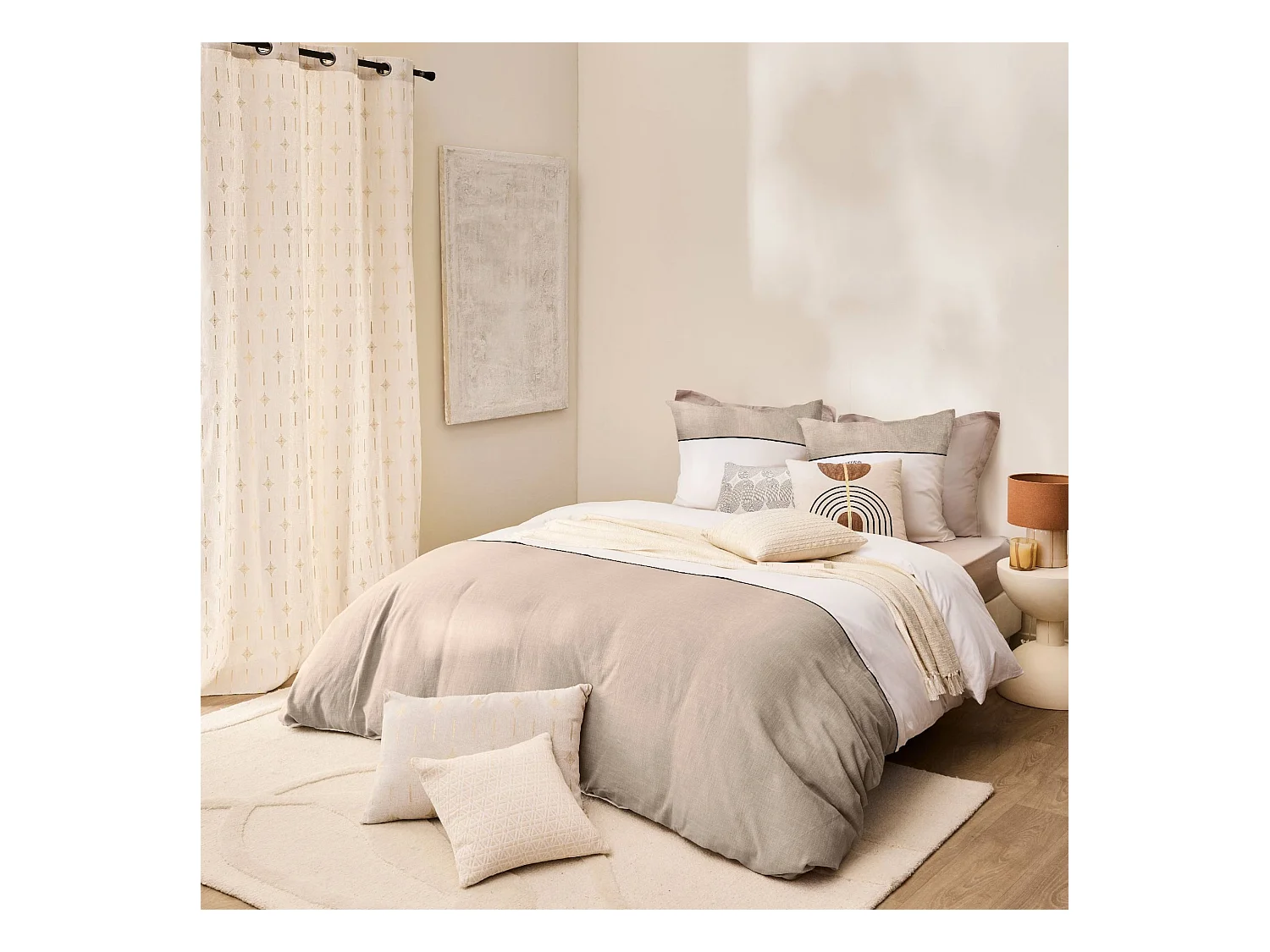 Parure de lit 260x240 coton Douceur d'Intérieur Gabrielle