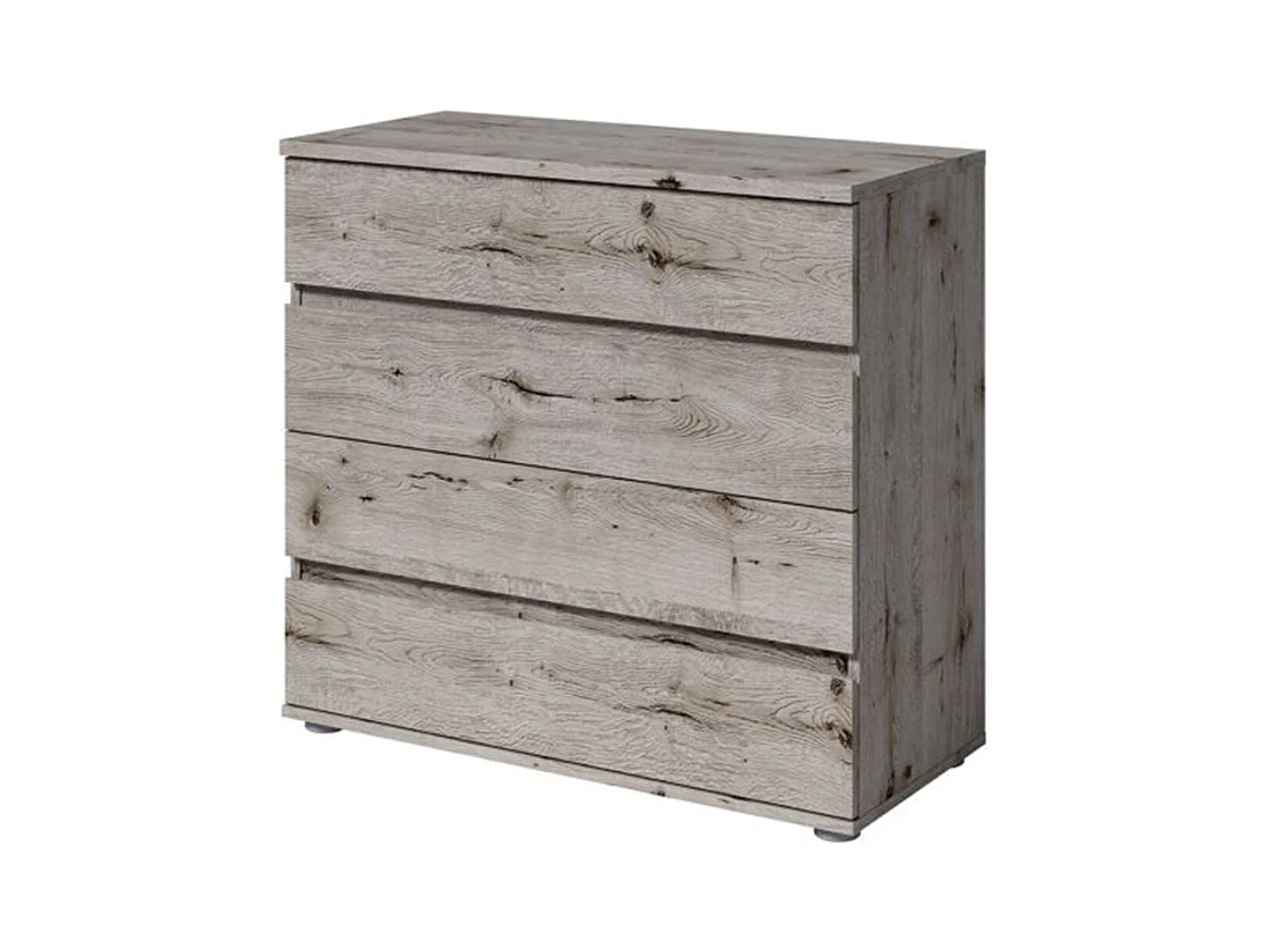 Cómoda VELTIS 4 cajones – L92 x H85 cm – Almacenamiento moderno color roble Wellington