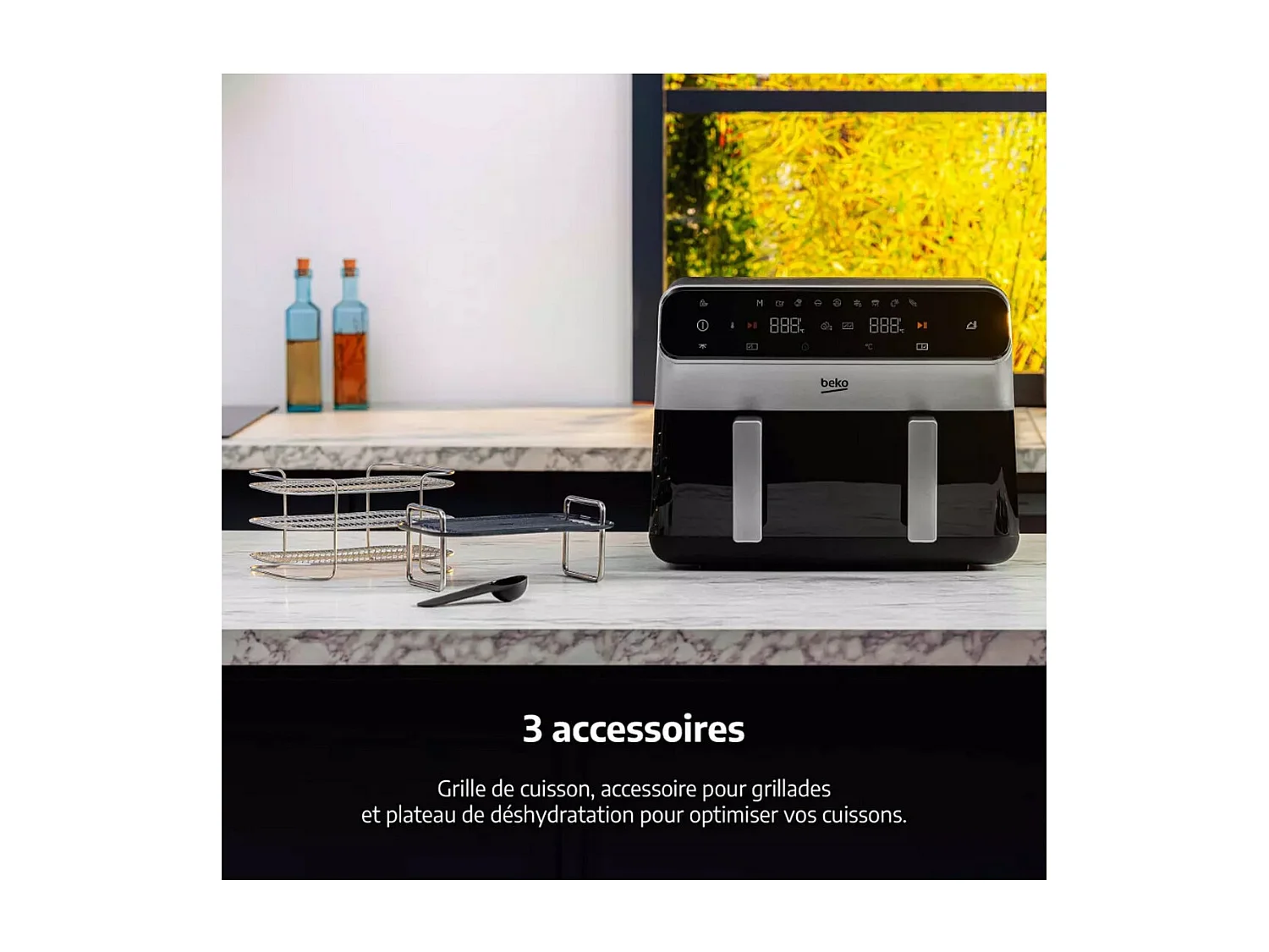 Beko Friteuse sans huile 9,5l 2400w noir - FRL6488