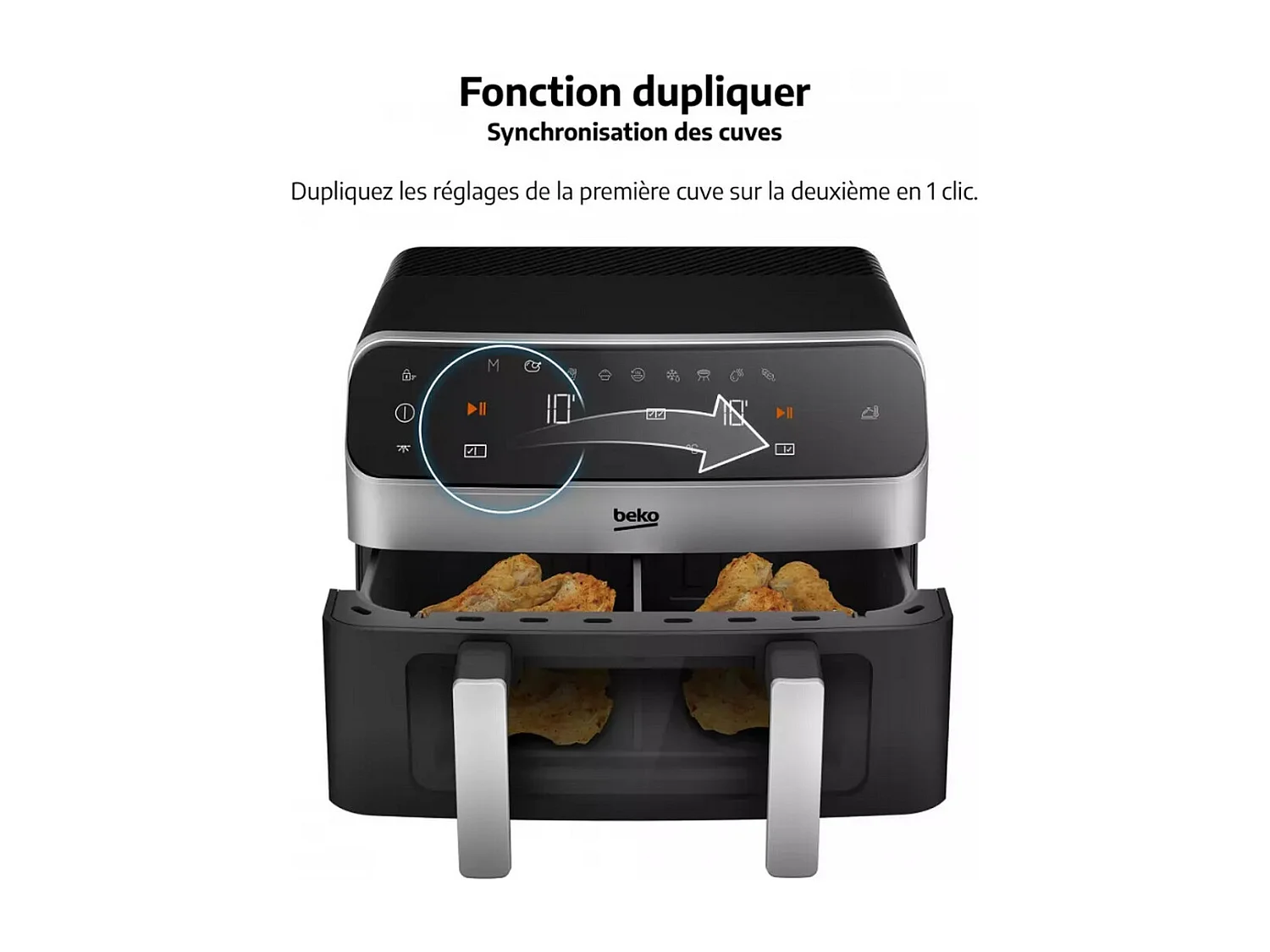 Beko Friteuse sans huile 9,5l 2400w noir - FRL6488