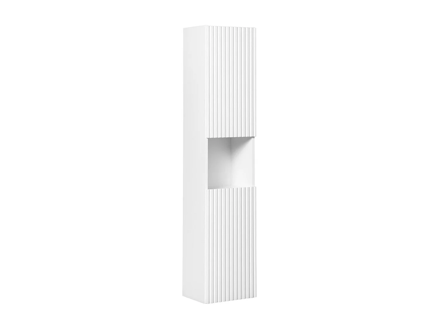 Coluna para banheiro VANO – 2 portas + 1 nicho – Branco alpino – L30 × H140 × P25 cm – Para pendurar