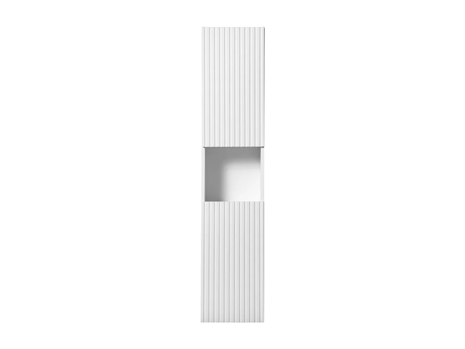 Coluna para banheiro VANO – 2 portas + 1 nicho – Branco alpino – L30 × H140 × P25 cm – Para pendurar