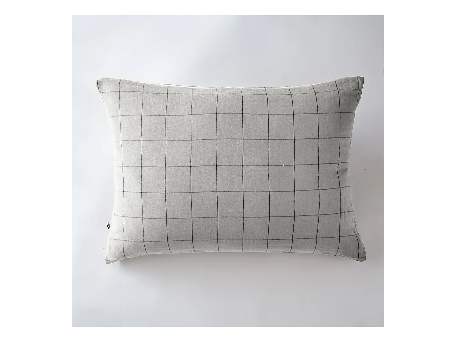 Taie d'oreiller 50x70 double gaze de coton grands carreaux minuit Terre de Nuit