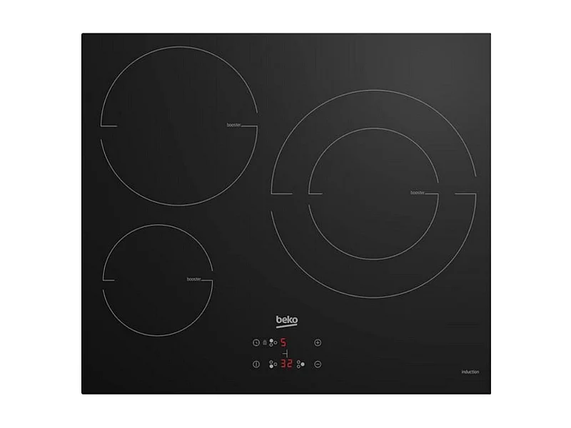 Beko Table de cuisson induction 60cm 3 feux 7200w noir - HII63402MT