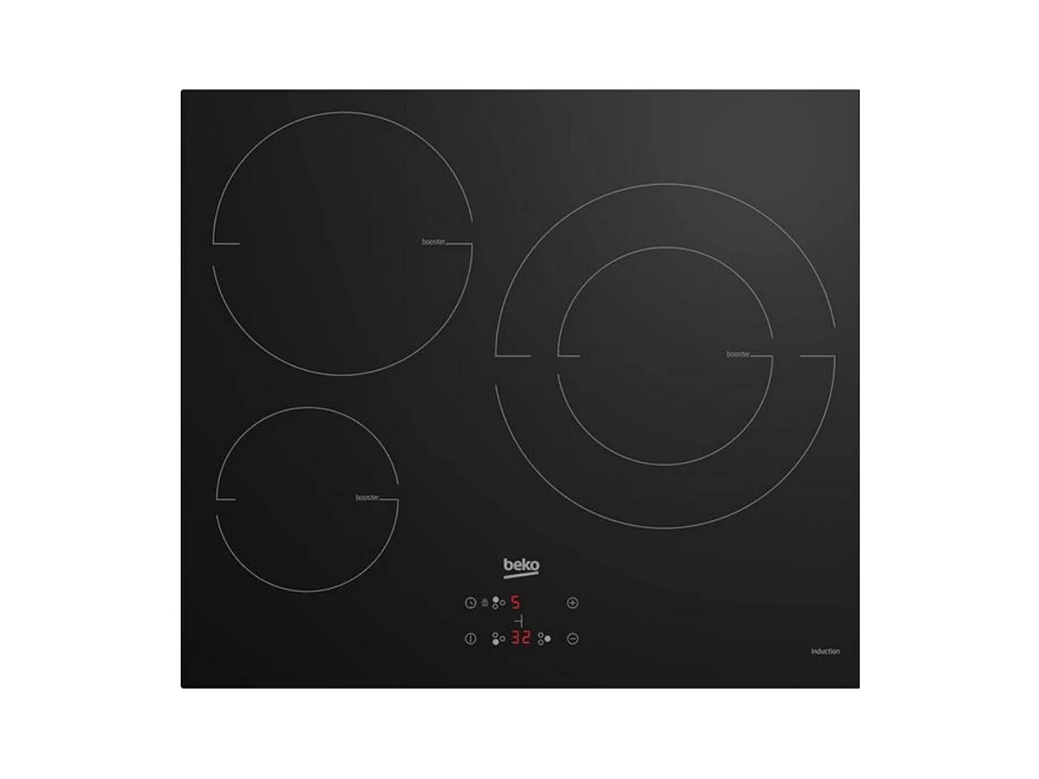 Beko Table de cuisson induction 60cm 3 feux 7200w noir - HII63402MT