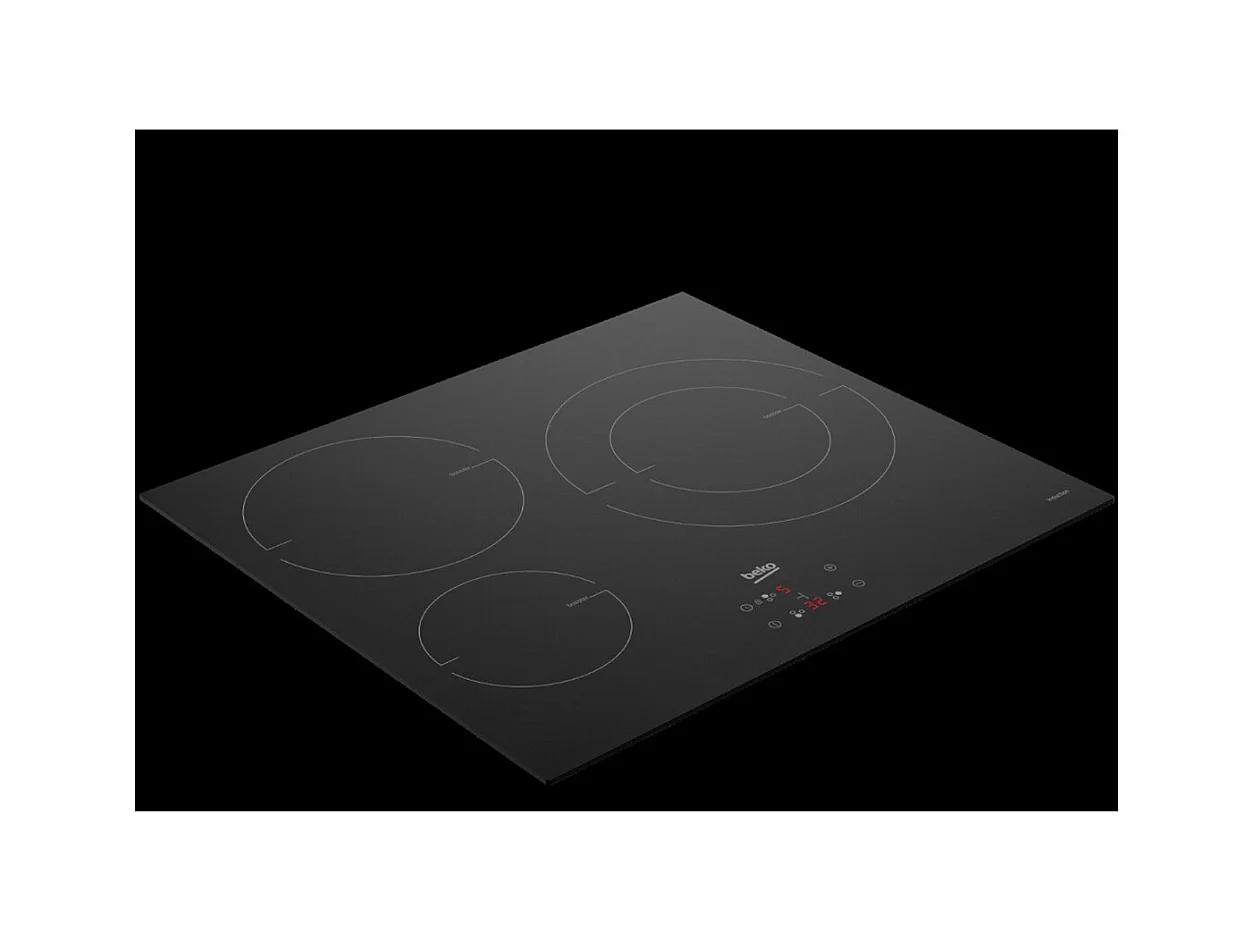 Beko Table de cuisson induction 60cm 3 feux 7200w noir - HII63402MT
