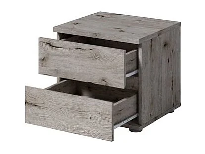 Habitación completa VELTIS - Cama 180x200 LED con somier + armario + cómoda + mesitas de noche - Fresno negro