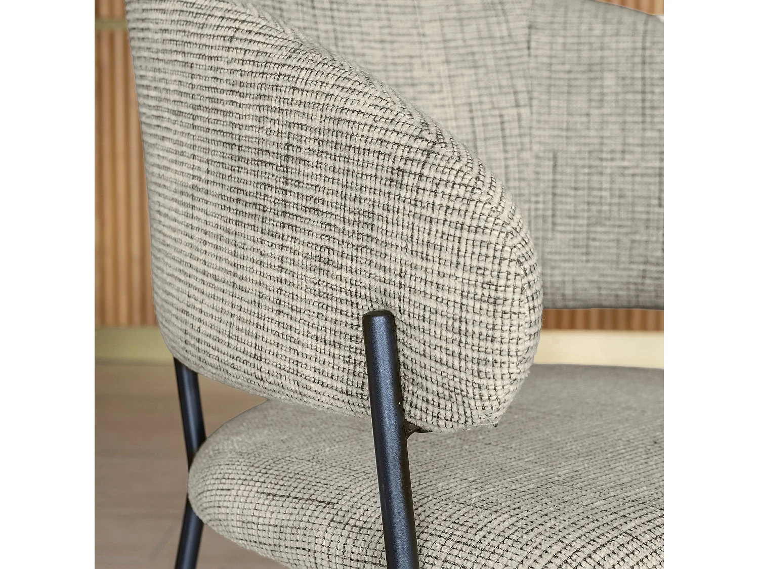 Now's Home - Lot De 2 Fauteuils De Table En Tissu Beige Et Pieds En Métal