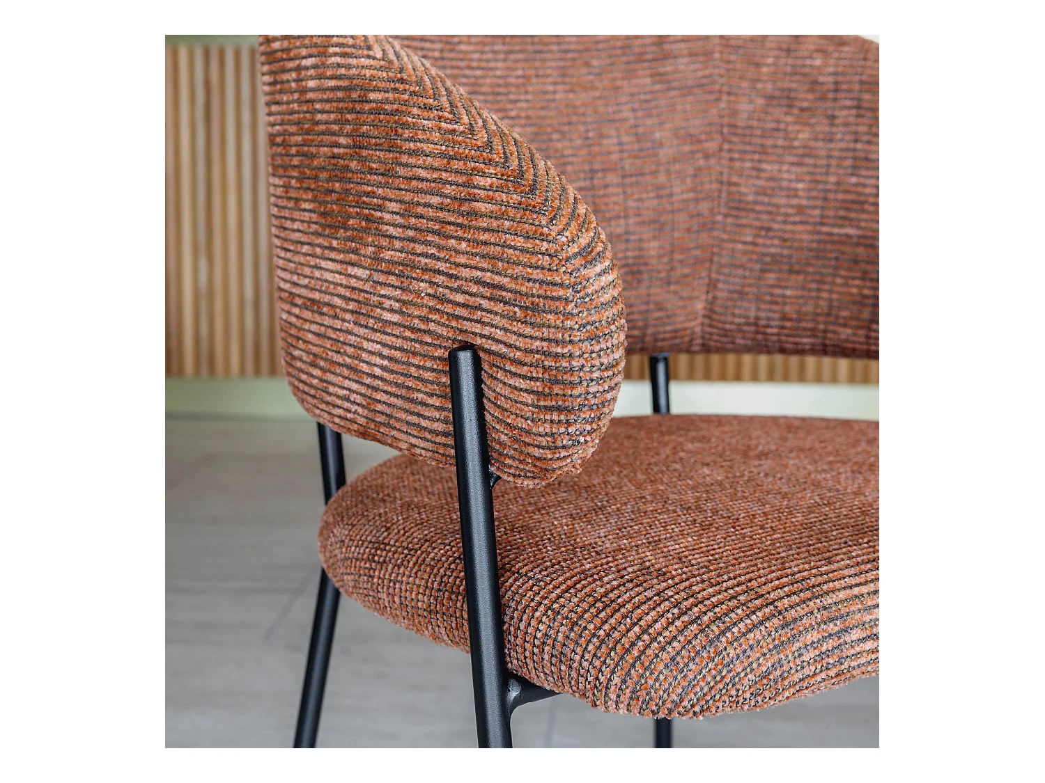 Now's Home - Lot De 2 Fauteuils De Table En Tissu Terracotta Et Pieds En Metal