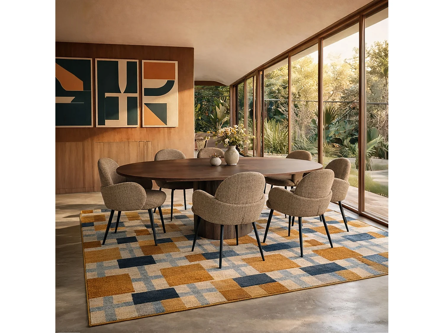 Now's Home - Lot De 2 Fauteuils De Table En Tissu Beige Et Pieds En Métal