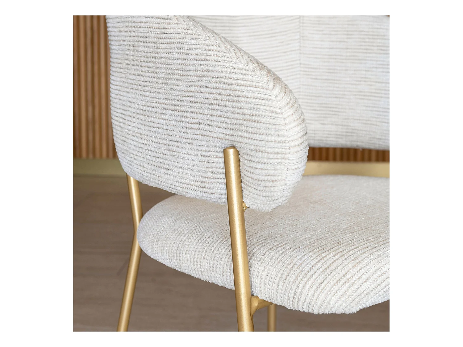 Now's Home - Ensemble Table Ovale Et 6 Fauteuils En Tissu Ecru