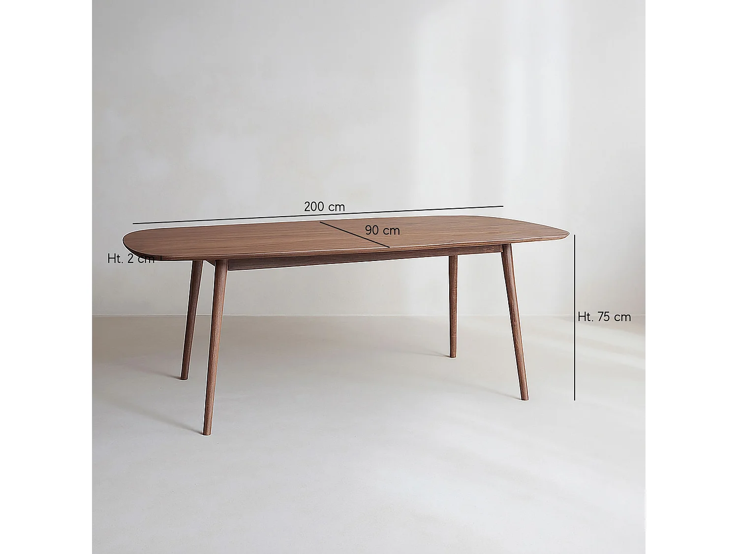 Now's Home - Ensemble Table Rectangulaire Et 6 Chaises En Tissu Ecru