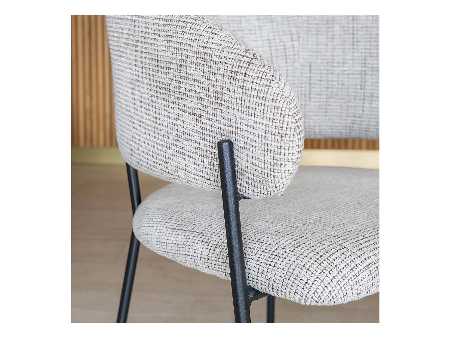 Now's Home - Ensemble Table Ovale Et 6 Fauteuils En Tissu Latte