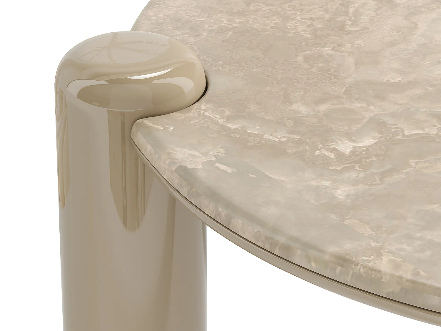 Table basse en marbre et MDF - Beige  - NARODI