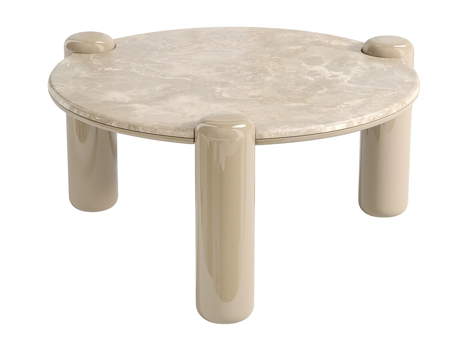 Table basse en marbre et MDF - Beige  - NARODI