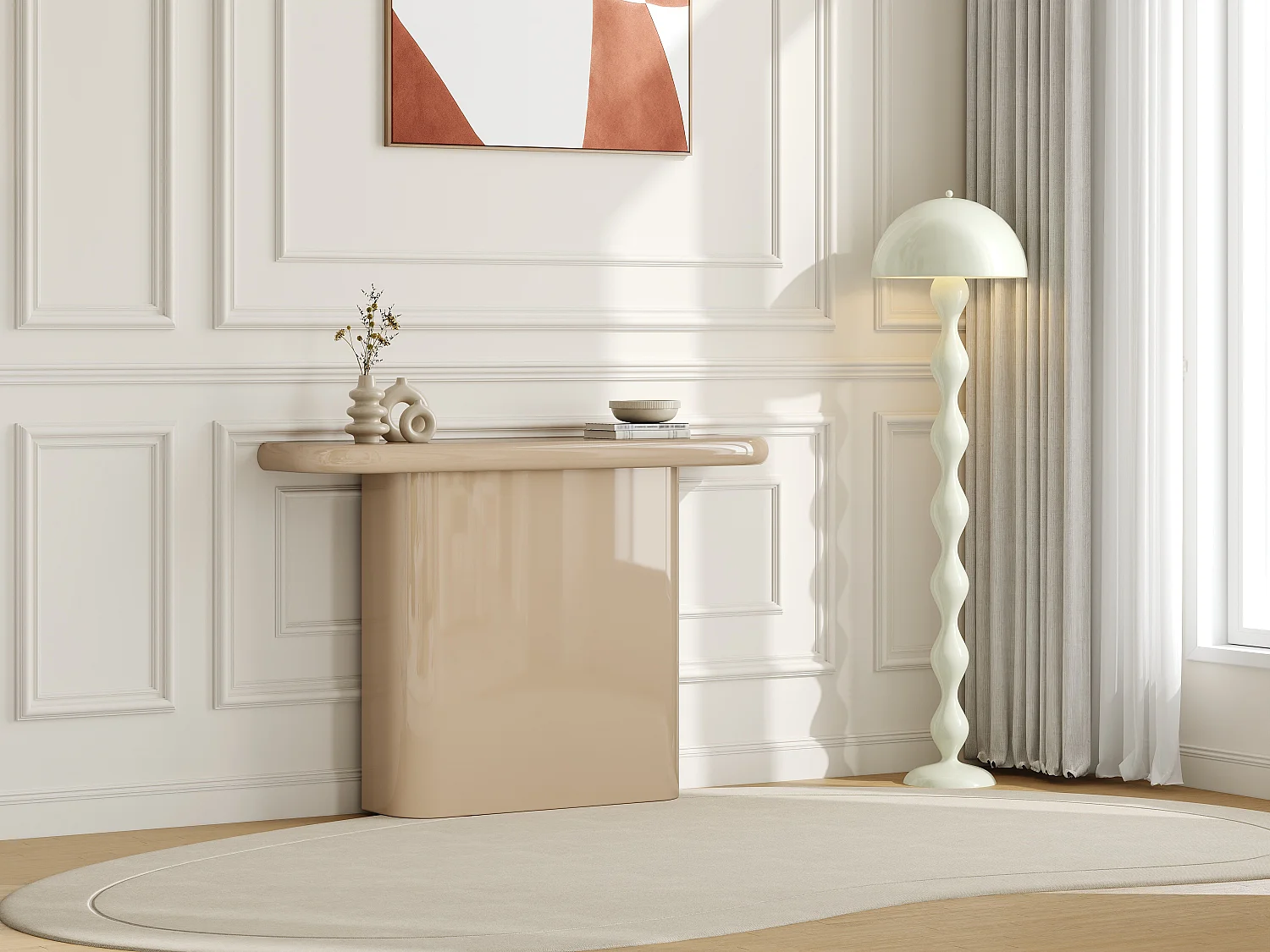 Console en MDF - Beige laqué - RABIRI