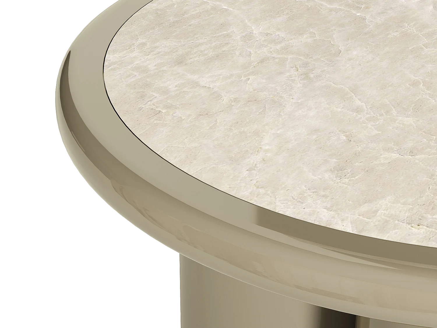 Table basse en marbre et MDF - Beige et taupe laqué - DIRAMA