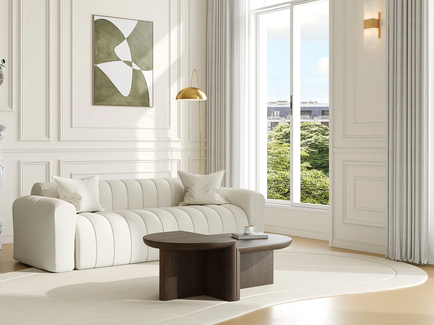 Table basse placage noyer - Naturel foncé - VARAJA