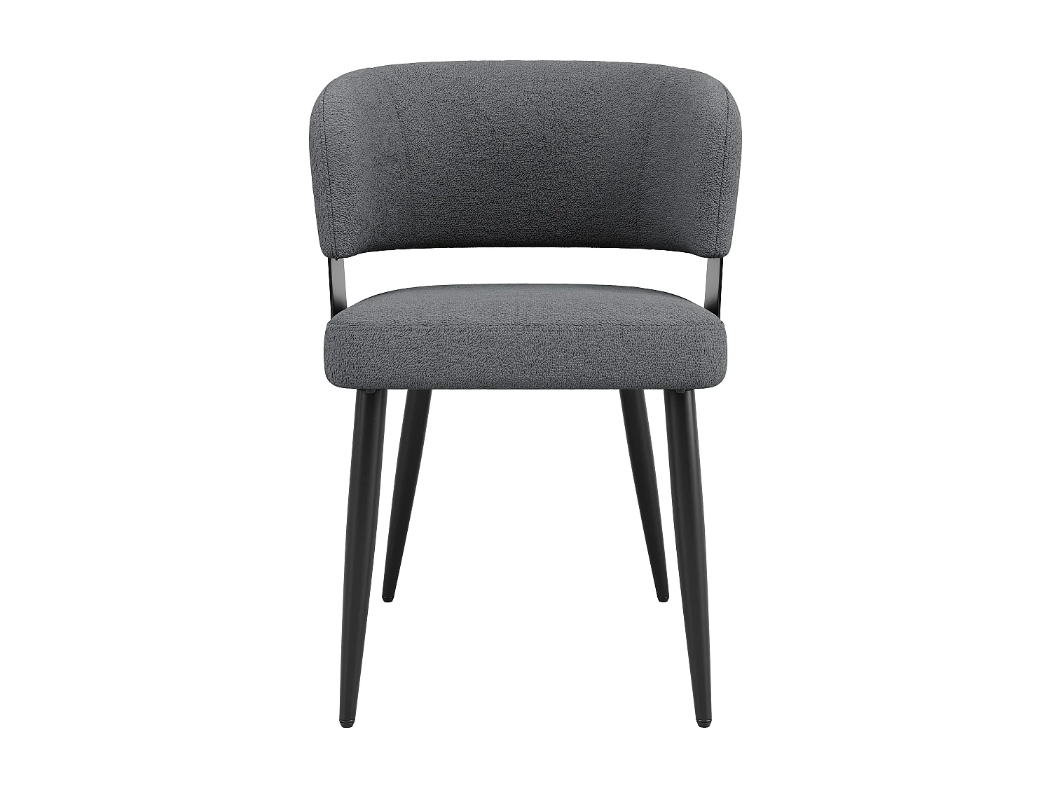 Juego de 6 sillas de comedor - 54 x 59 x 81,5 cm - silla de maquillaje - Tela + Metal - gris