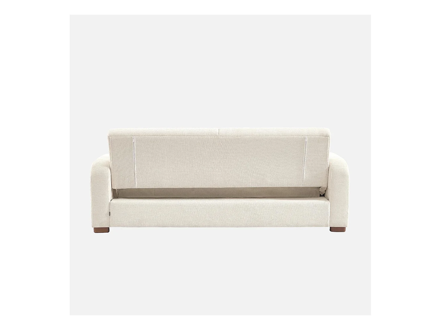 Sofá cama en tejido tela lisa de 3 plazas blanco roto