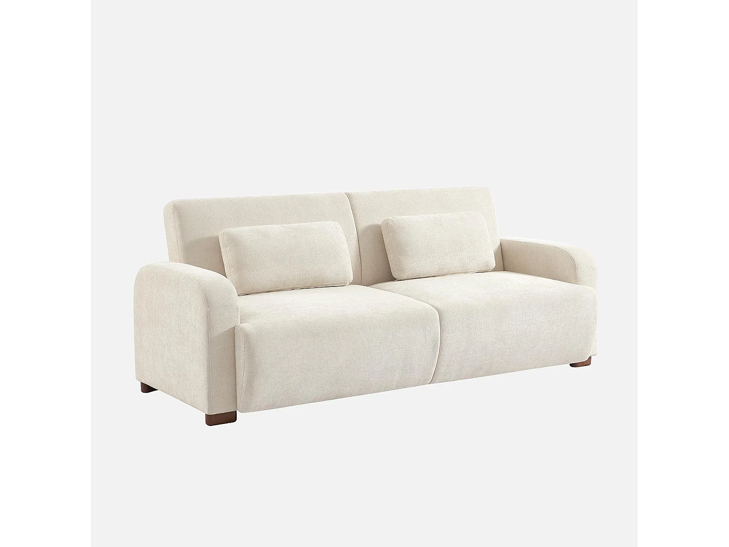 Canapé convertible 3 places tissu blanc cassé L 211 x P 92 x 85cm  - Dany