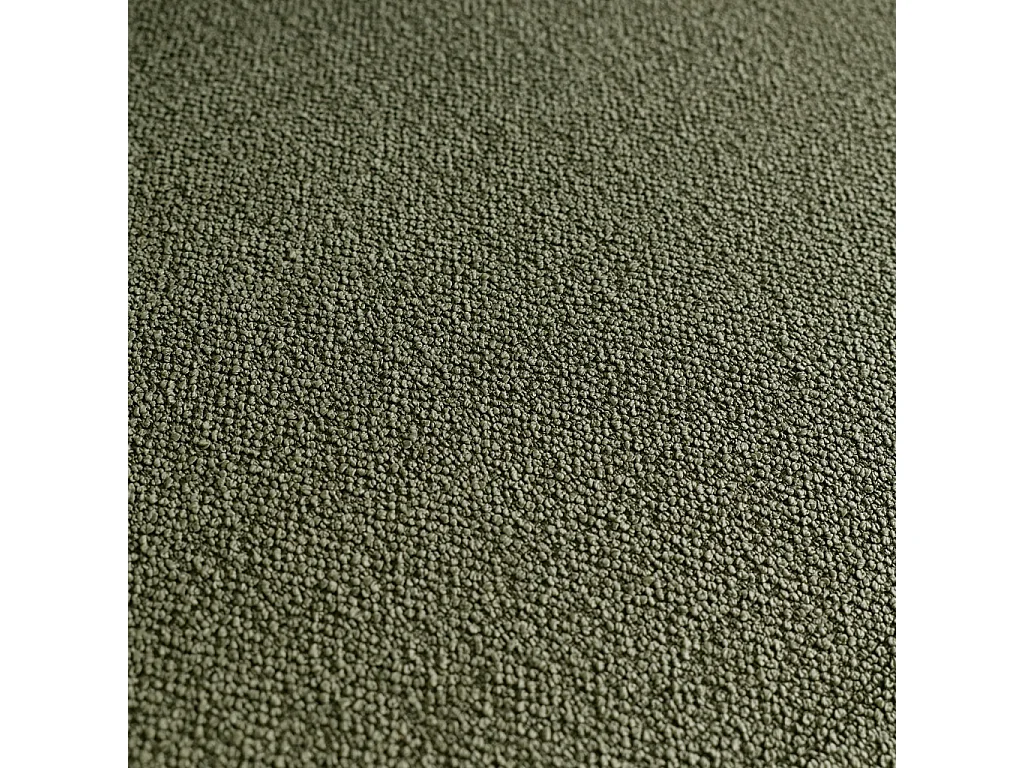 Banquette canapé convertible 2 places bois d'hévéa teinté noyer clair et bouclette texturée kaki L 133 x P 81 x 84cm - Sven