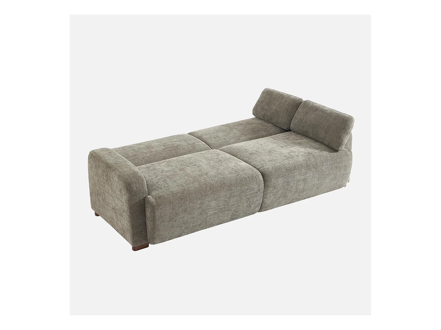 Divano letto 3 posti in tessuto, verde grigio