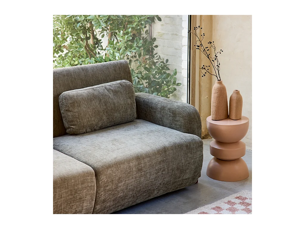 Divano letto 3 posti in tessuto, verde grigio