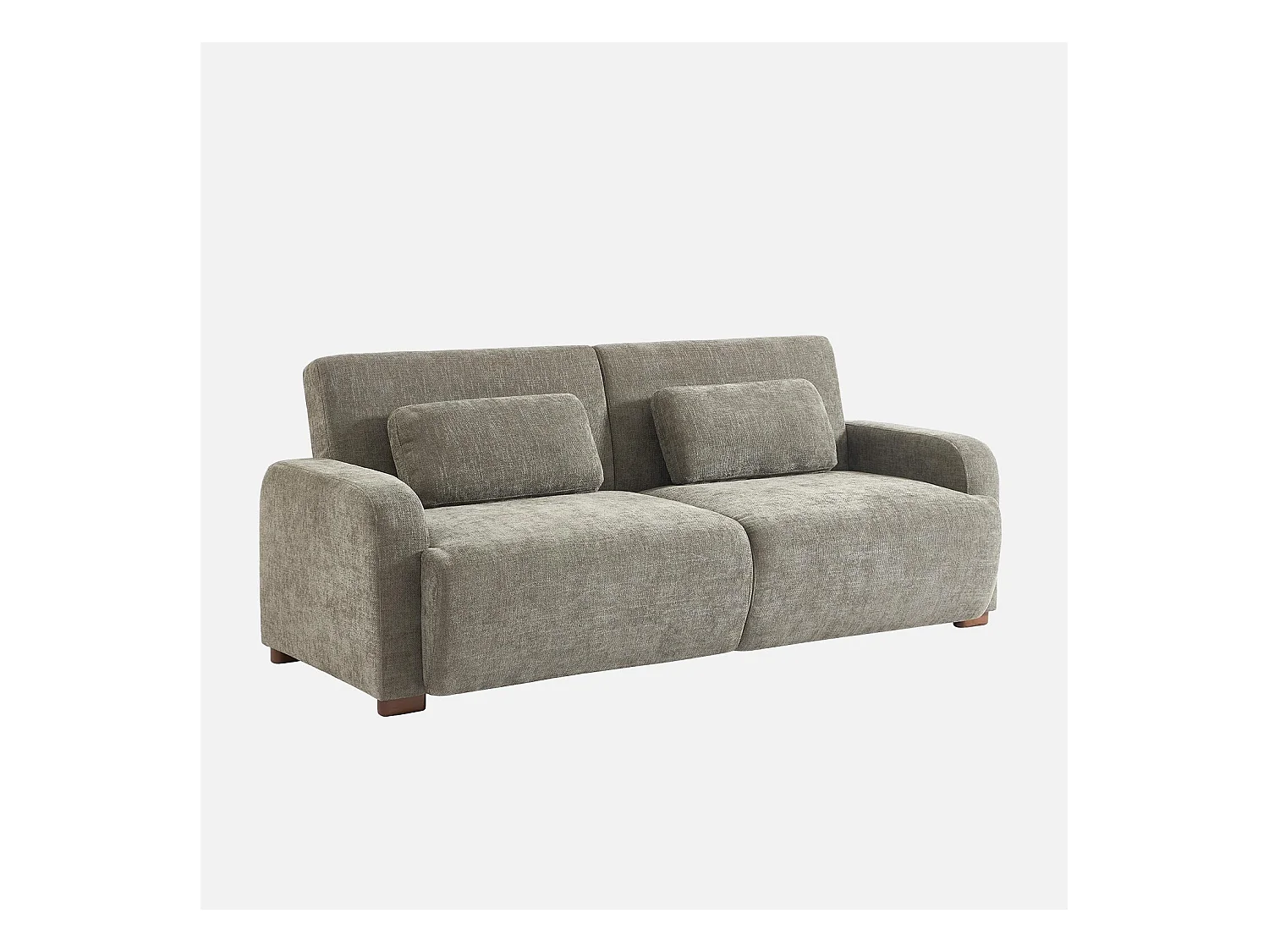 Canapé convertible 3 places tissu vert de gris L 211 x P 92 x 85cm  - Dany