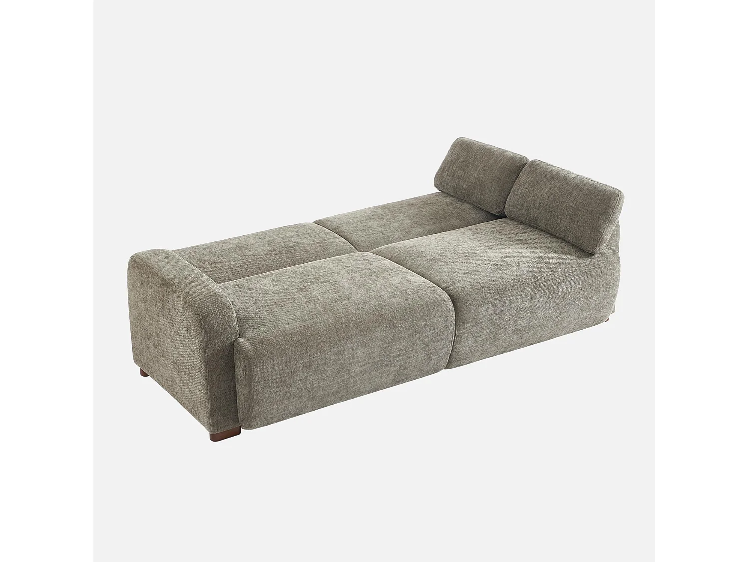 Canapé convertible 3 places tissu vert de gris L 211 x P 92 x 85cm  - Dany