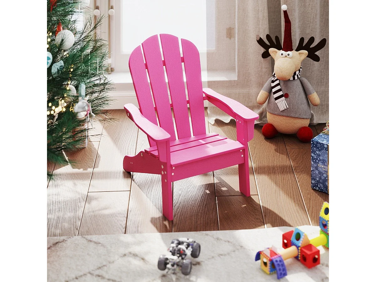 Sedia adirondack da campeggio per bambini con design ergonomico per patio, Sedia da giardino per bambini da 3 a 8 anni Rosa