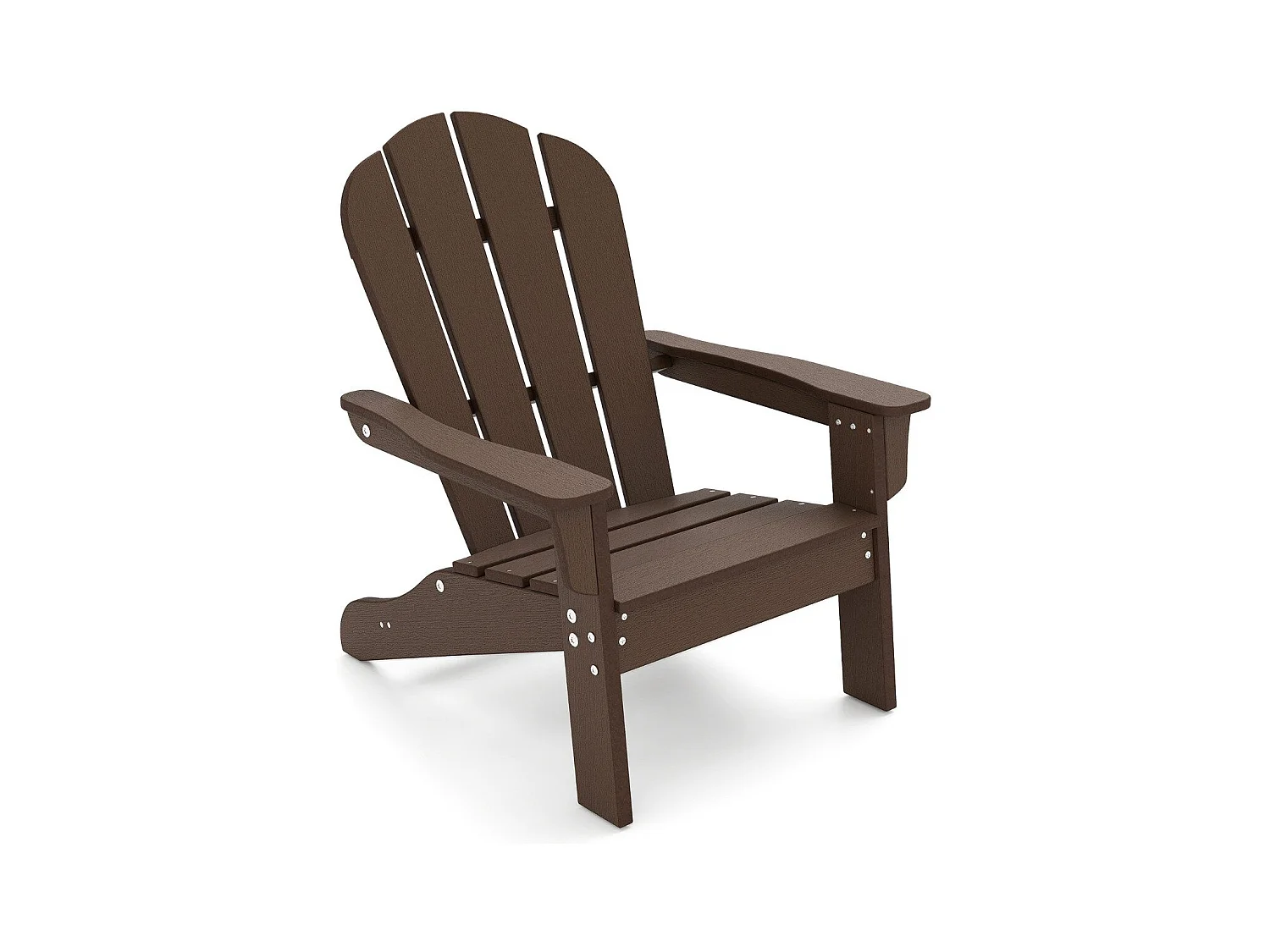 Chaise Adirondack pour Enfant Chaise de Jardin en Polyéthylène Haute Densité Toutes Saisons avec Design Ergonomique pour 3-8 Ans Marron