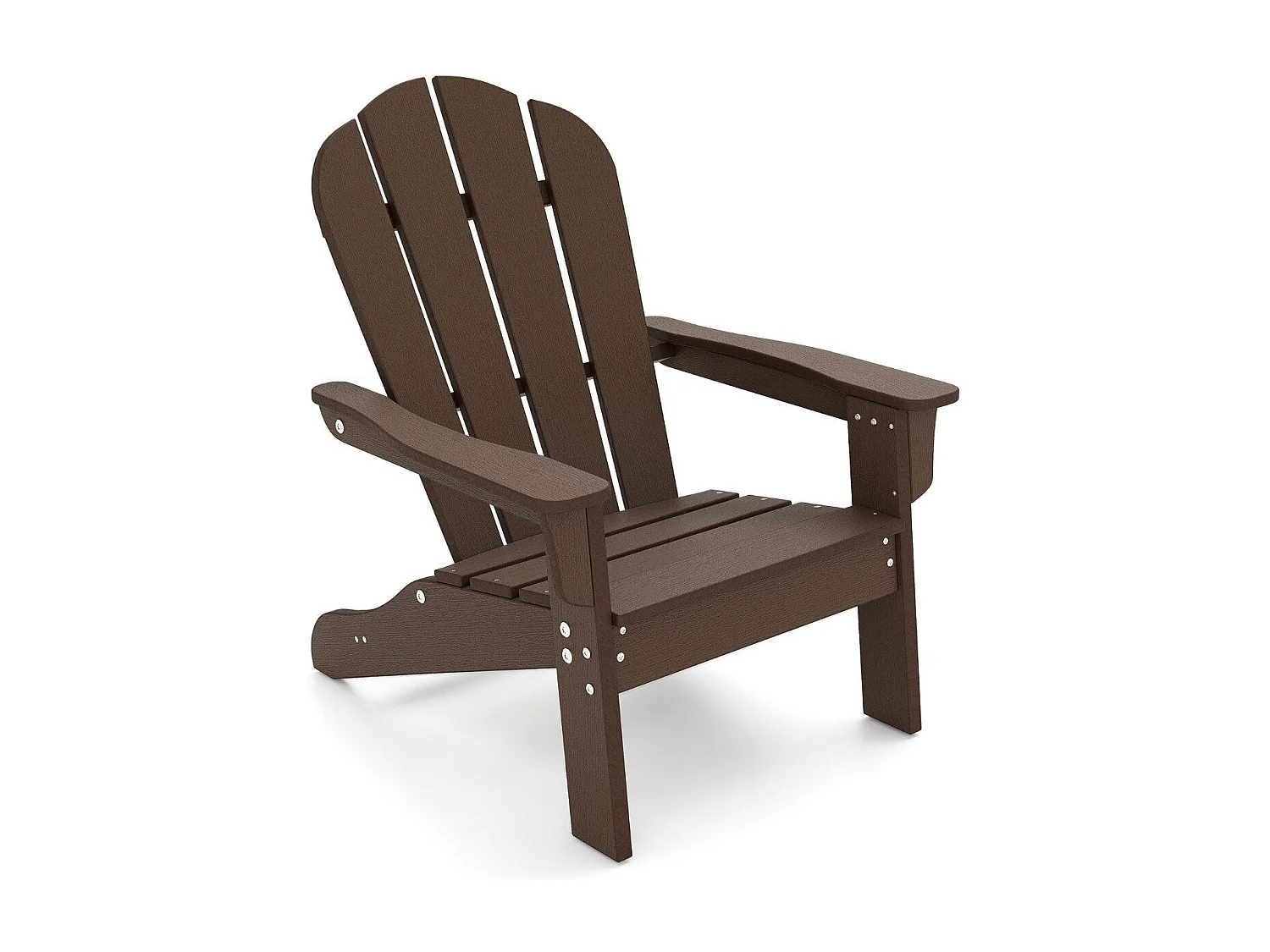 Chaise Adirondack pour Enfant Chaise de Jardin en Polyéthylène Haute Densité Toutes Saisons avec Design Ergonomique pour 3-8 Ans Marron