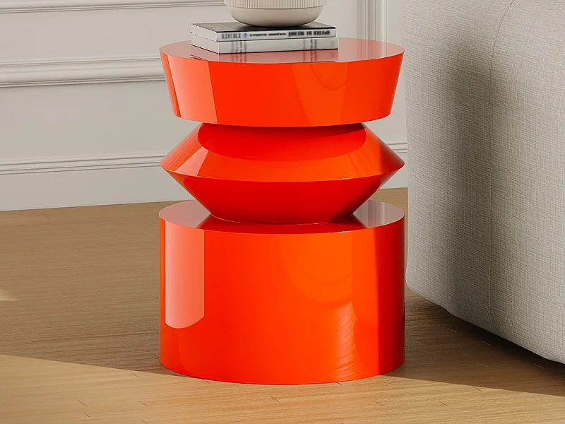 Table d'appoint en MDF - Orange laqué - NIDIMA