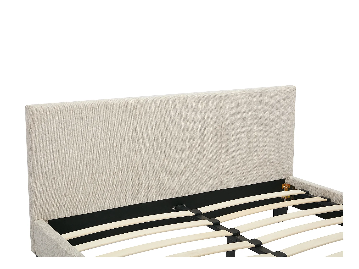 Lit 140 x 190 cm - Tissu - Beige + Matelas - CORNELIUS II