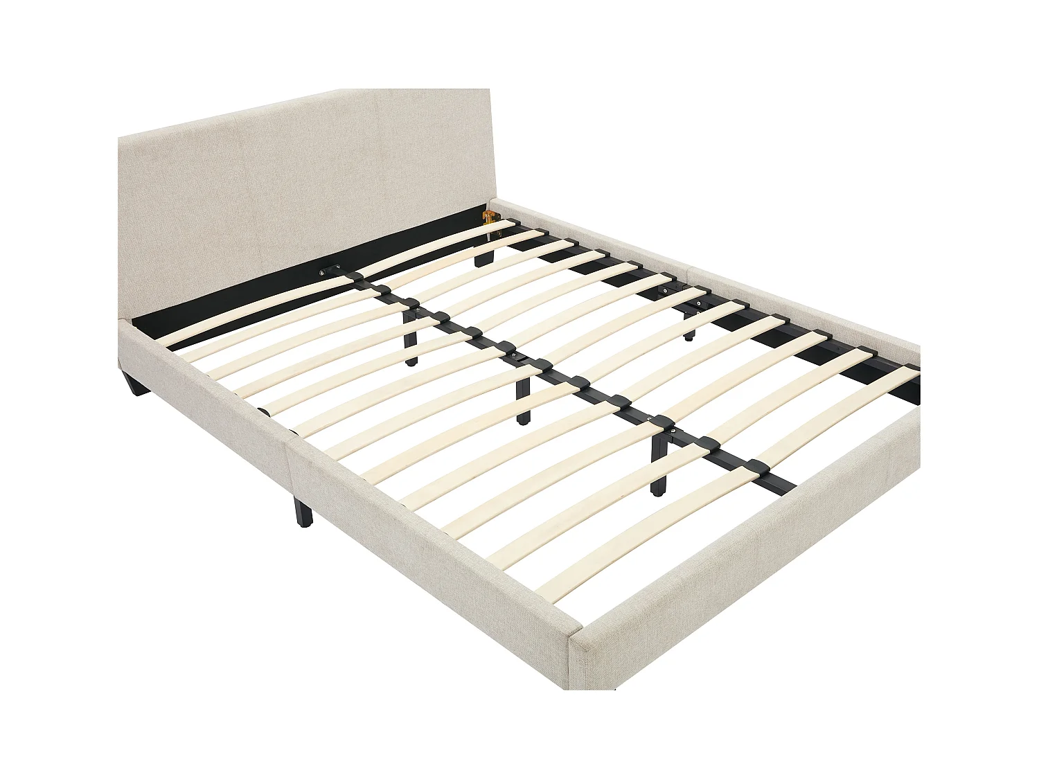 Seng 140 x 190 cm - Stof - Beige + Madras - CORNELIUS II