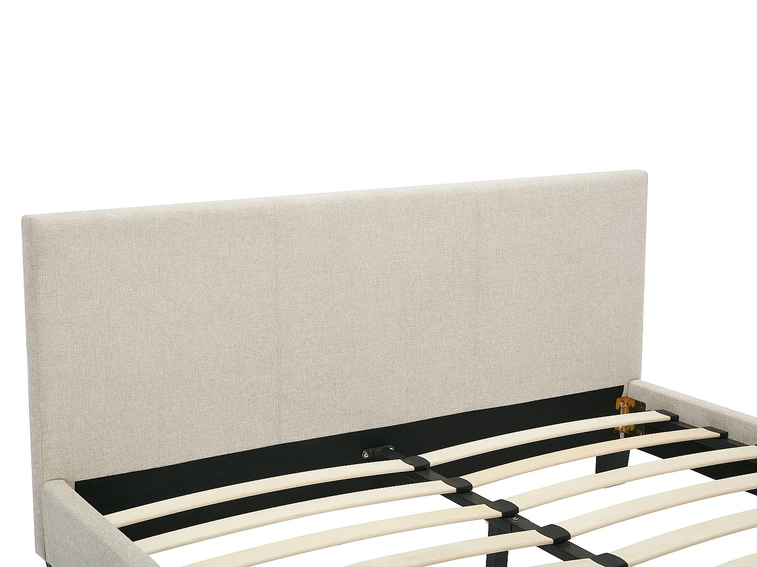 Lit 140 x 190 cm - Tissu - Beige + Matelas - CORNELIUS II