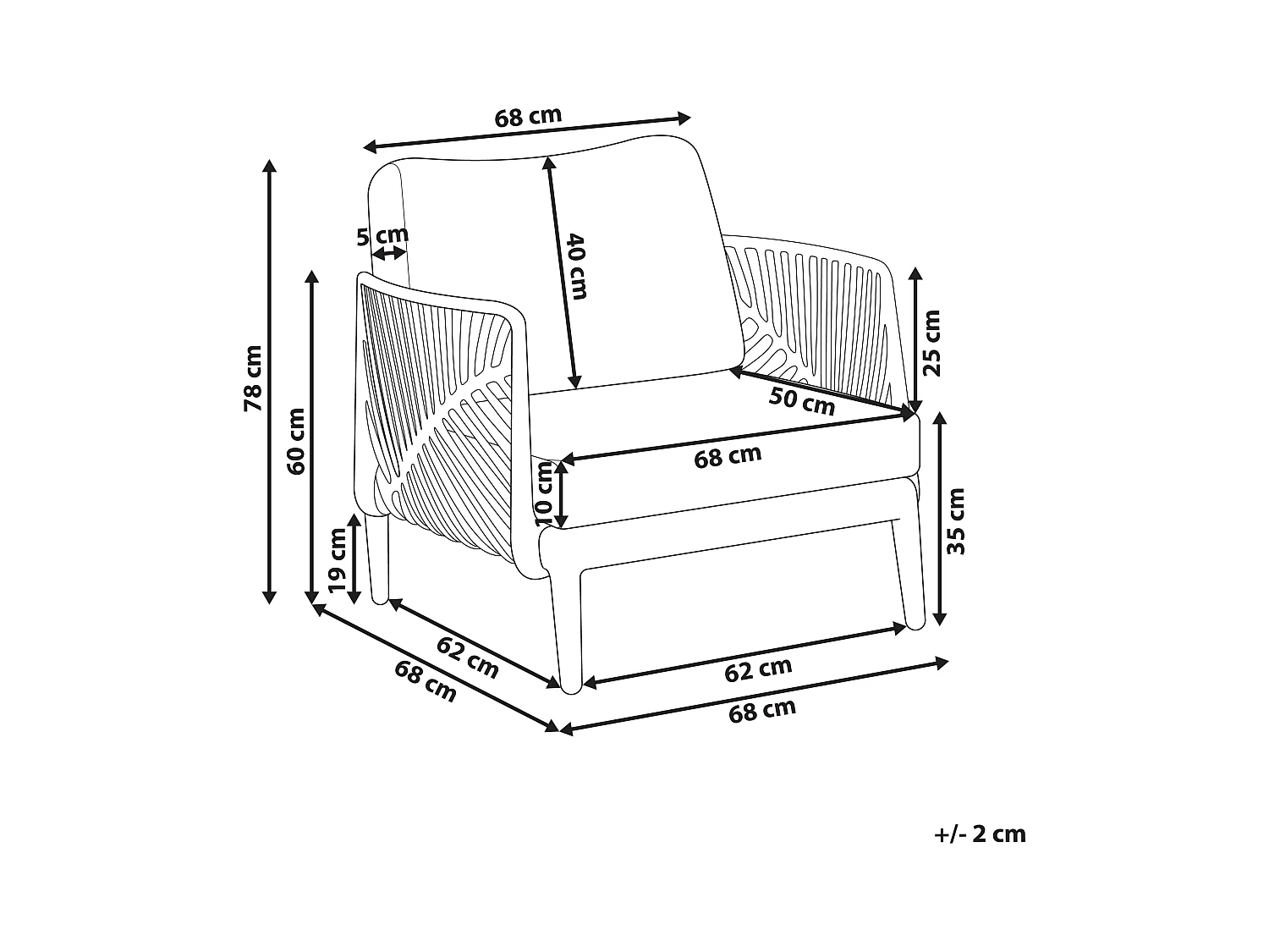 Fauteuil de jardin SATURNIA Gris