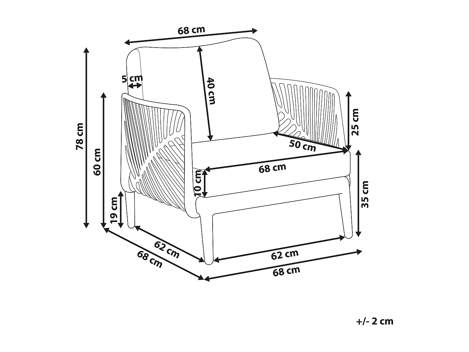 Fauteuil de jardin SATURNIA Gris