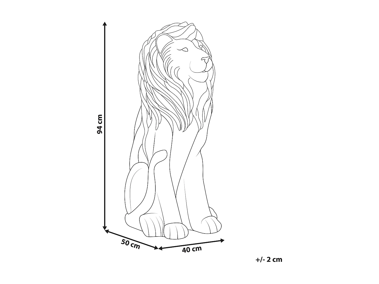 Statue de jardin DAKAR Lion Marron