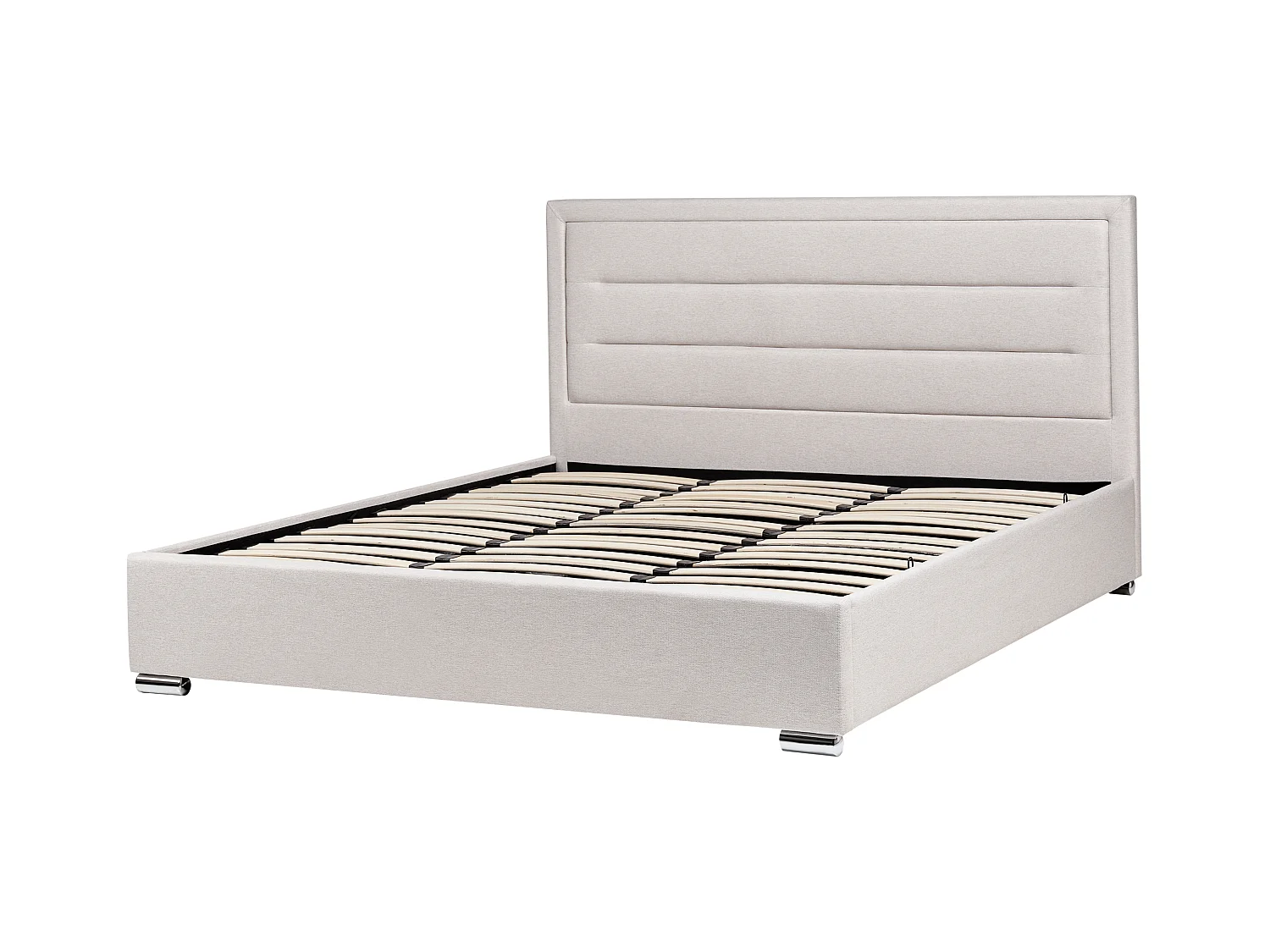 Lit ottoman Tissu ROUEN 180 x 200 cm Beige clair