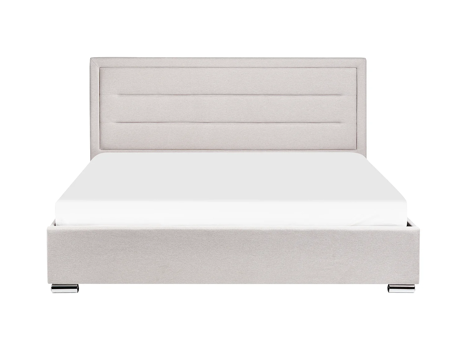 Lit ottoman Tissu ROUEN 180 x 200 cm Beige clair