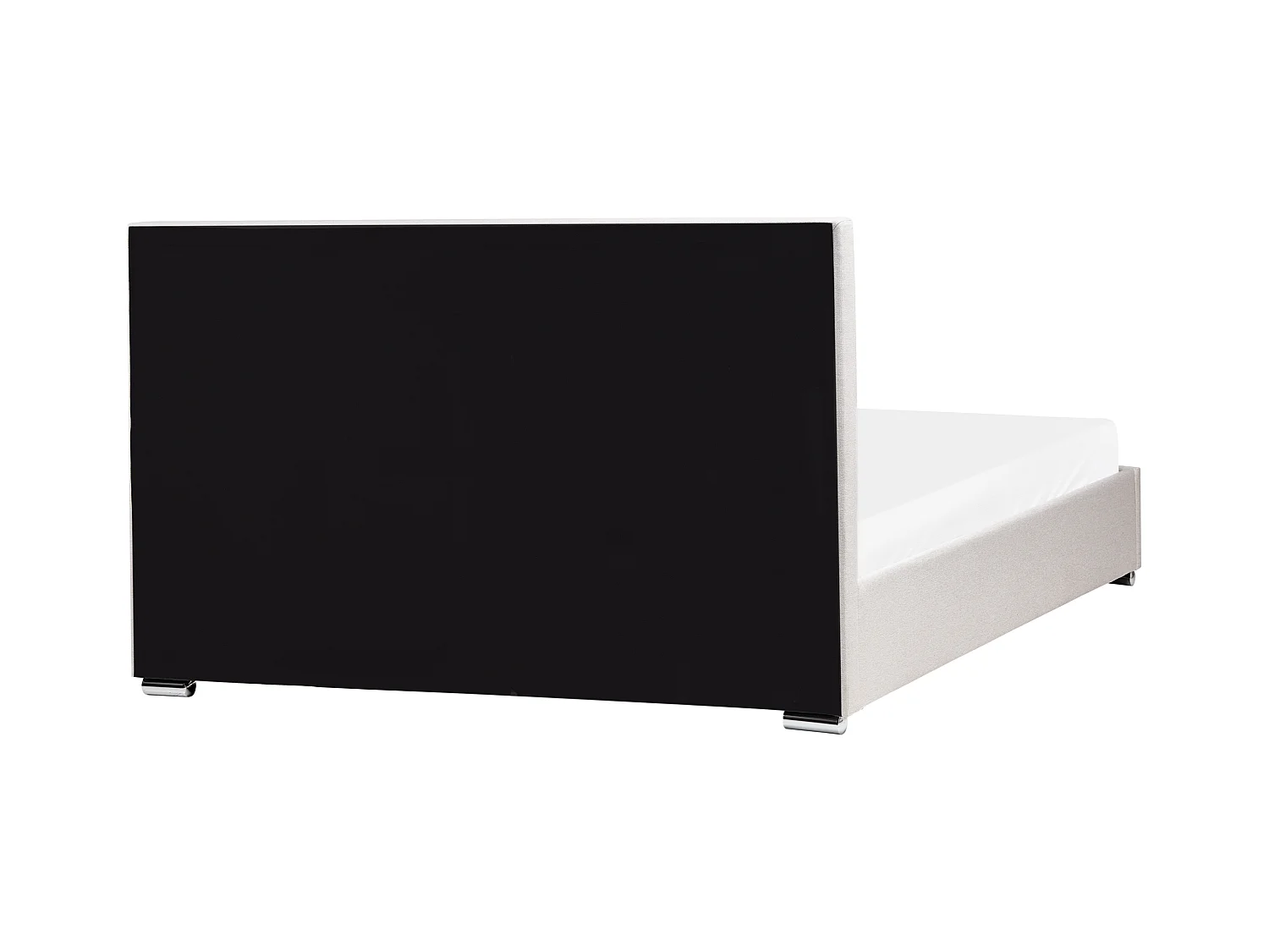 Lit ottoman Tissu ROUEN 180 x 200 cm Beige clair