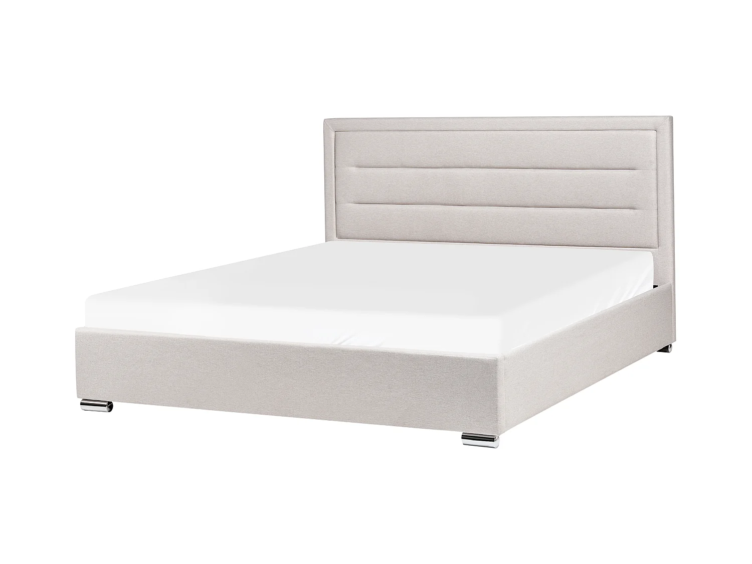 Lit ottoman Tissu ROUEN 180 x 200 cm Beige clair