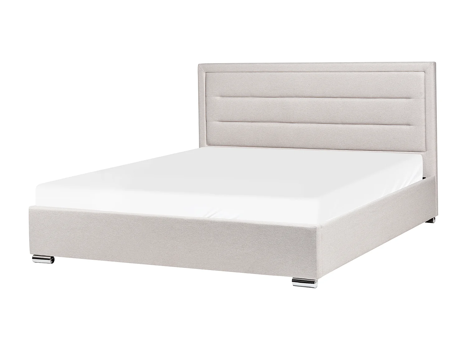 Lit ottoman Tissu ROUEN 180 x 200 cm Beige clair