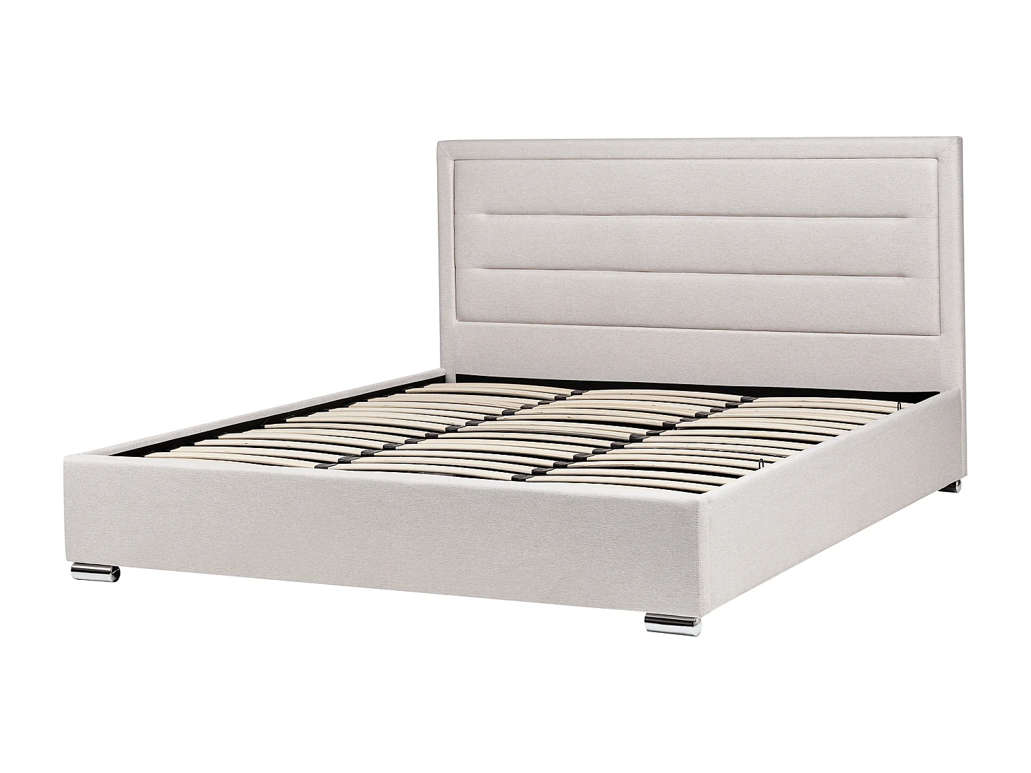 Lit ottoman Tissu ROUEN 180 x 200 cm Beige clair